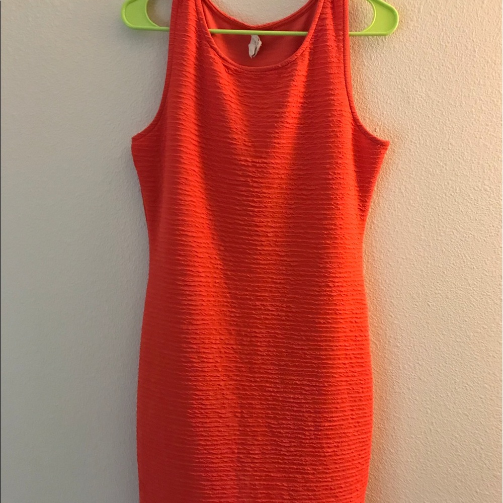 Orange Ruched Dress